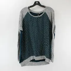 KUT From The Kloth Polka Dot Pattern Green and Gray Long-Sleeved Top Women's XXL