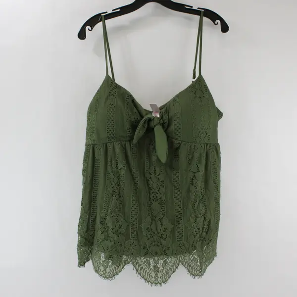 No Boundaries Olive Green Lace Detail Padded Camisole Juniors' XXXL 21