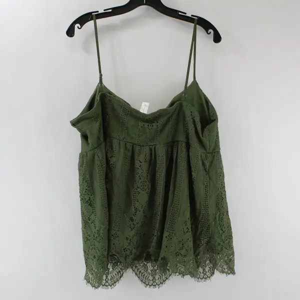 No Boundaries Olive Green Lace Detail Padded Camisole Juniors' XXXL 21
