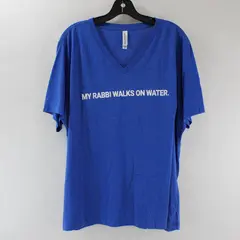 Bella + Canvas 2XL Blue My Rabbi Walks on Water V-Neck The CHOSEN Tee