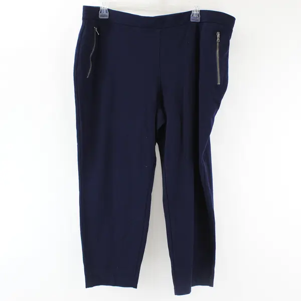 Susan Graver Blue Pull On Slim Leg Pants Women's Size XLP