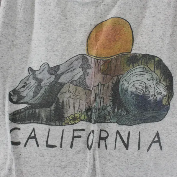 Bella+Canvas M California Bear Graphic Cropped Women's T-Shirt Gray