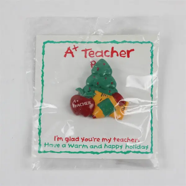 Vintage Papel Freelance A+ Teacher Christmas Tree Pin NEW