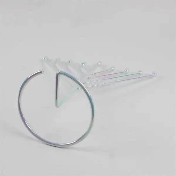 Iridescent Finish Metal Hanukkah Menorah 10.5" FLAWED