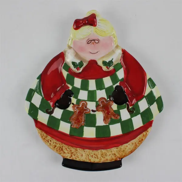 Certified International Becca Barton Mrs. Claus Hand-Painted Ceramic Plate 9.5"