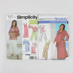 Lot of 2 Simplicity Patterns Khaliah Ali Collection Women's Clothes Sz GG UNCUT