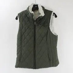 Weatherproof Garment Co. Women's Small Green Quilted Faux Fur Reversible Vest