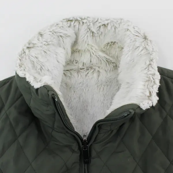 Weatherproof Garment Co. Women's Small Green Quilted Faux Fur Reversible Vest