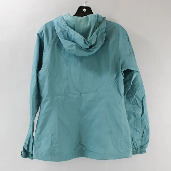 Columbia Women's S Blue Hooded Lightweight Lined Full Zip Windbreaker - Flawed