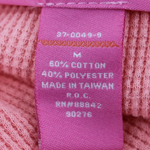 Woman Within Pink Waffle Knit Thermal Crewneck Long Sleeve Shirt Women's Size M