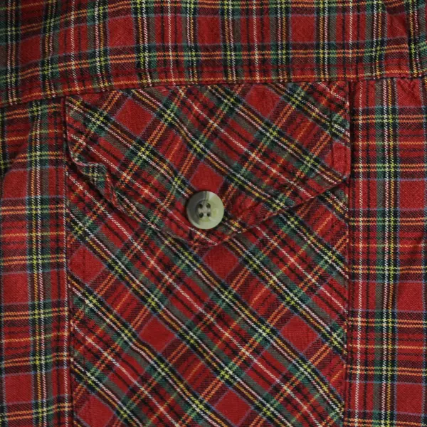 VTG Bedford Fair Red Plaid Cotton Sleeveless Button Up Vest Size Unknown