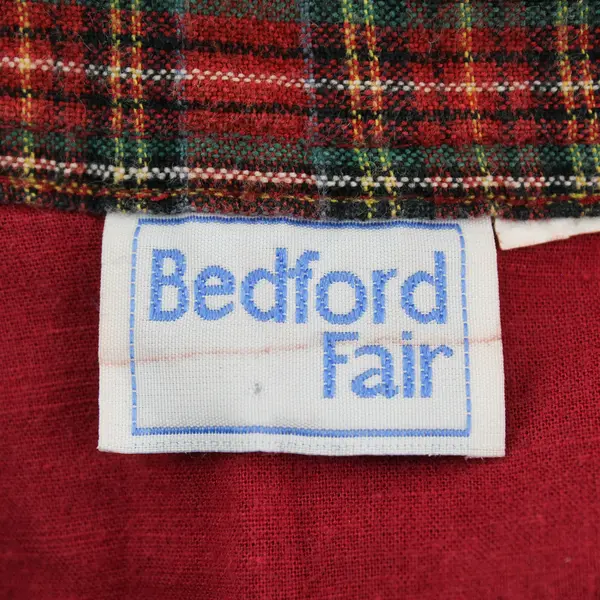 VTG Bedford Fair Red Plaid Cotton Sleeveless Button Up Vest Size Unknown