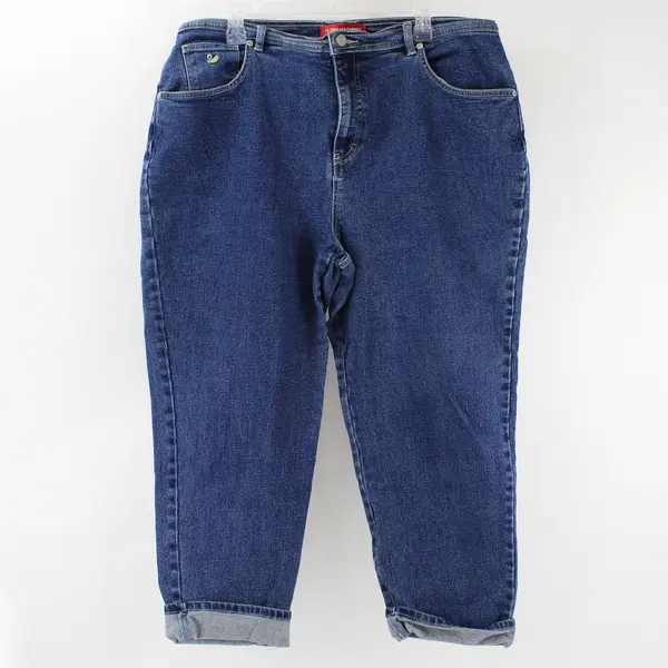 Vtg 90's Gloria Vanderbilt Women's 18W Short Dark Wash Straight Leg Denim Jeans