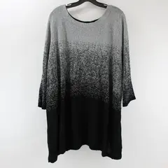 GNW Women's Size 3X Silver Shimmer & Black Knit 3/4 Sleeve Blouse