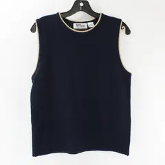 Vintage All Points by Reference Point Women's L Navy & Gold Sleeveless Blouse