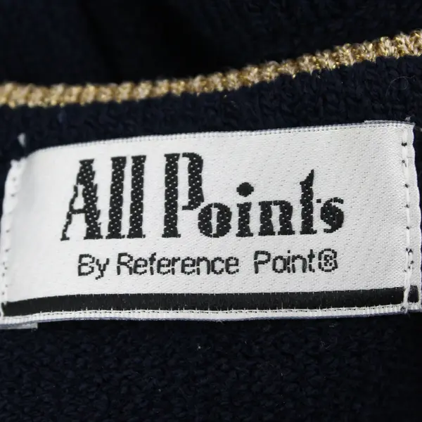 Vintage All Points by Reference Point Women's L Navy & Gold Sleeveless Blouse