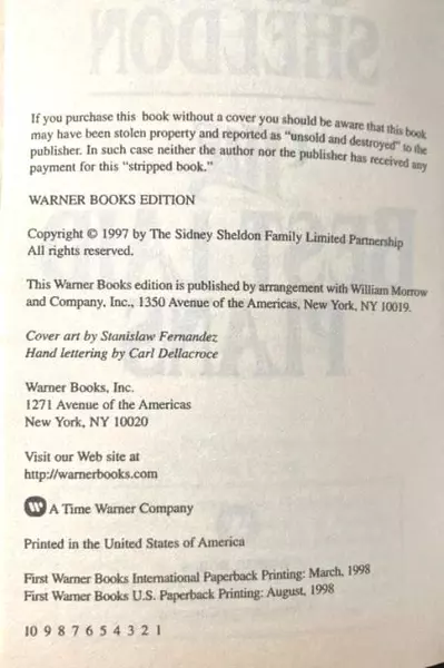 Vintage The Best Laid Plans Sidney Sheldon 1997 Warner Books Paperback Novel