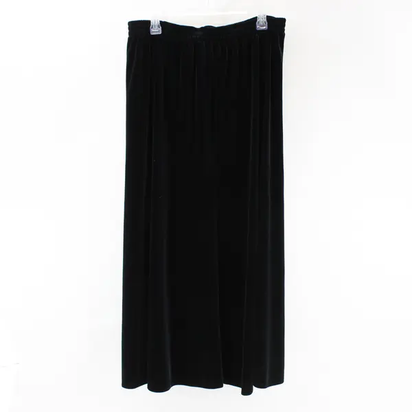 Vintage 90's Cynthia Maxx Women's Large Black Velvet Elastic Waist Maxi Skirt