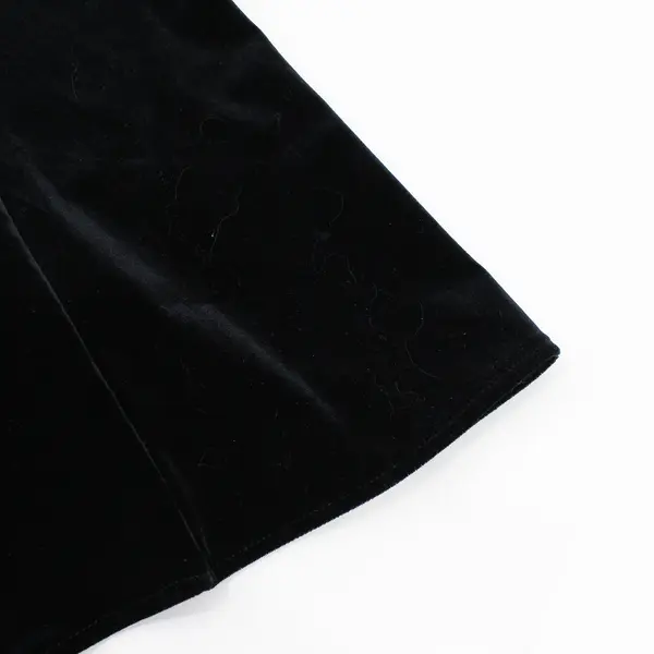 Vintage 90's Cynthia Maxx Women's Large Black Velvet Elastic Waist Maxi Skirt