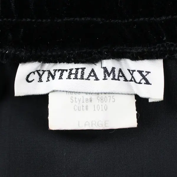 Vintage 90's Cynthia Maxx Women's Large Black Velvet Elastic Waist Maxi Skirt