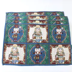 Set of 4 Christmas House Nutcracker Tapestry Cloth Placemats 13x19