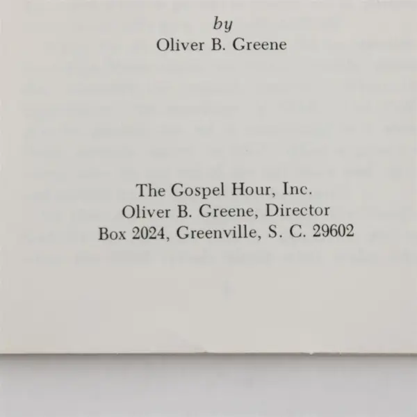 The Greatest Miracle Since the Virgin Birth of Jesus by Oliver B. Greene