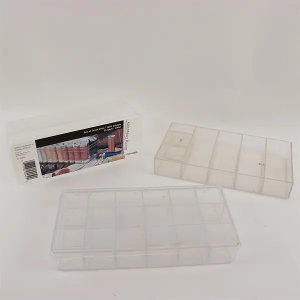 Lot of 3 Clear Plastic Sewing Thread Organizer Boxes 1 Gutermann Branded