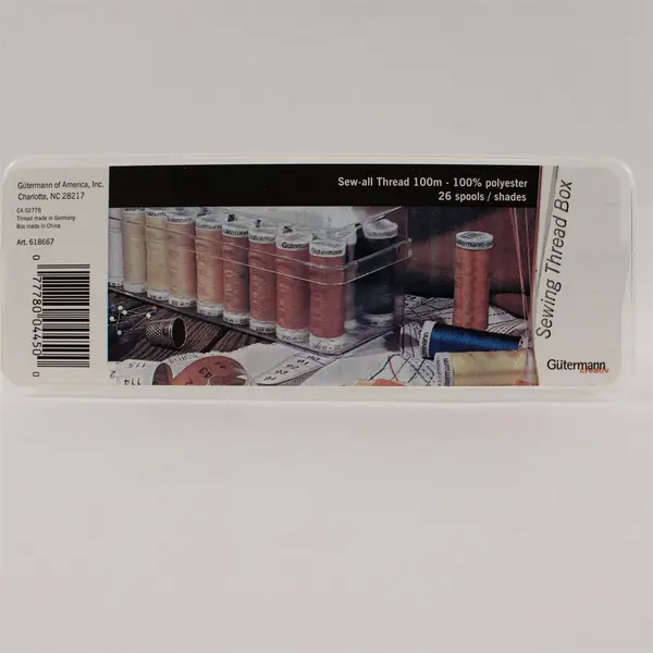 Lot of 3 Clear Plastic Sewing Thread Organizer Boxes 1 Gutermann Branded