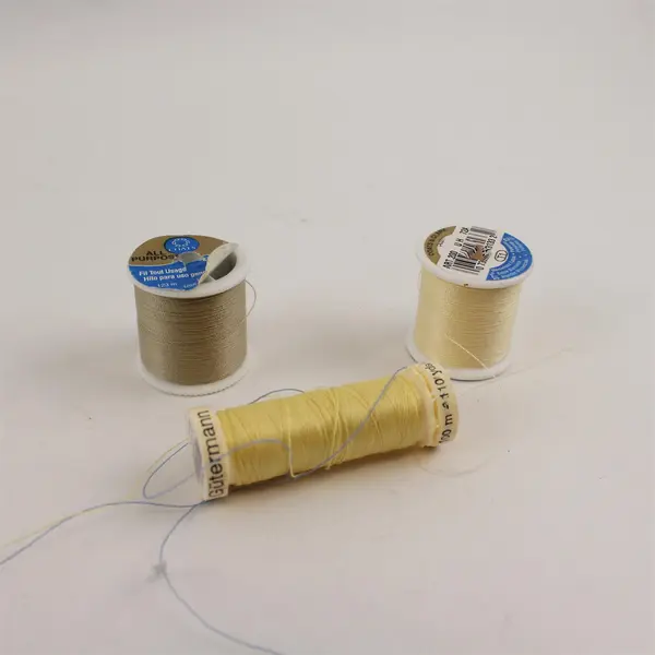 Mixed Brand Lot of 6 Sewing Thread Spools Yellow Pink Purple Blue