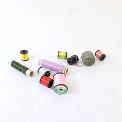 Mixed Lot of 10 Small Sewing Thread Items Assorted Colors Used