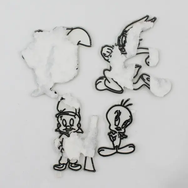 4 Pieces of Vintage Looney Tunes Sun Catcher Pieces, Unpainted 