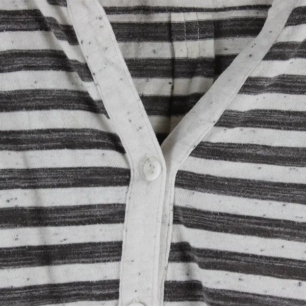 Great Northwest Indigo Women's Sleeveless Gray White Striped Button-Up Shirt Med