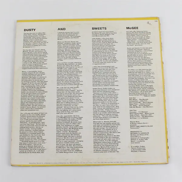 Dusty and Sweets McGee Soundtrack LP Warner Bros. Records 12" Vinyl
