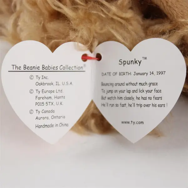 TY Beanie Babies Spunky 1997 Brown Cocker Spaniel Dog With Tag Plush Doll Toy