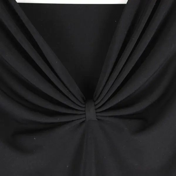 New York & Company Black V-Neck Front-Twist Long Sleeve Top Women's Size XS