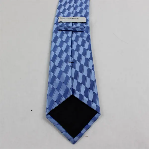 Perry Ellis Portfolio Men's 100% Silk Blue Geometric Tie