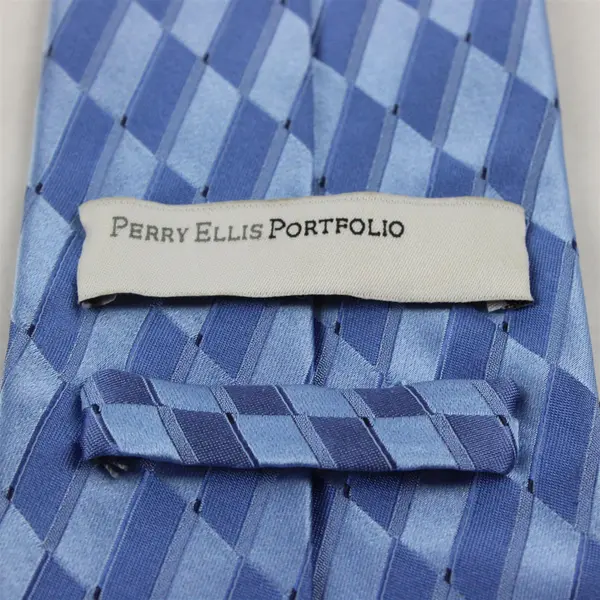 Perry Ellis Portfolio Men's 100% Silk Blue Geometric Tie