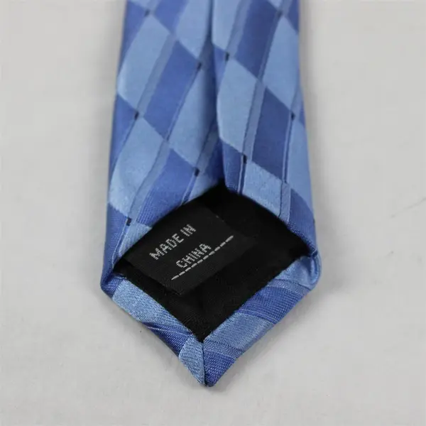 Perry Ellis Portfolio Men's 100% Silk Blue Geometric Tie
