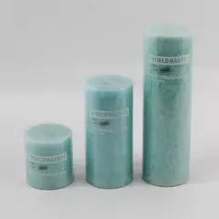 Lot of 3 World Market Mediterranean Sea Scented Pillar Candles 3" 6" and 9"
