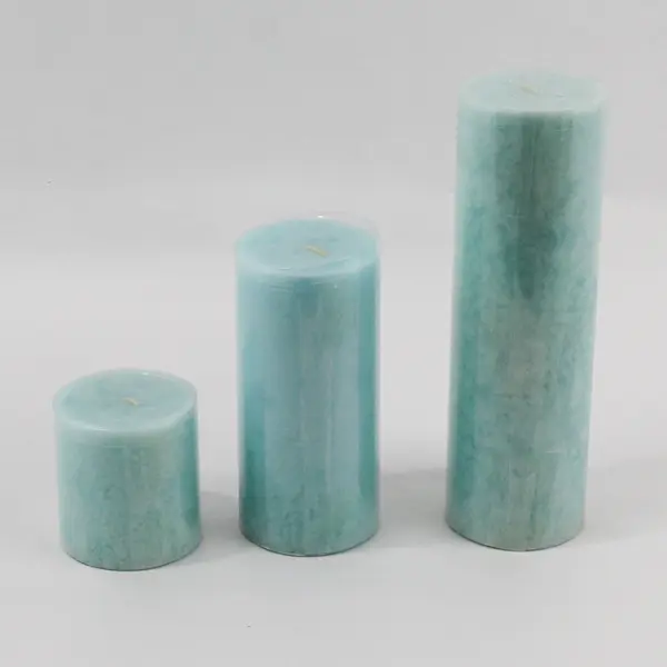 Lot of 3 World Market Mediterranean Sea Scented Pillar Candles 3" 6" and 9"