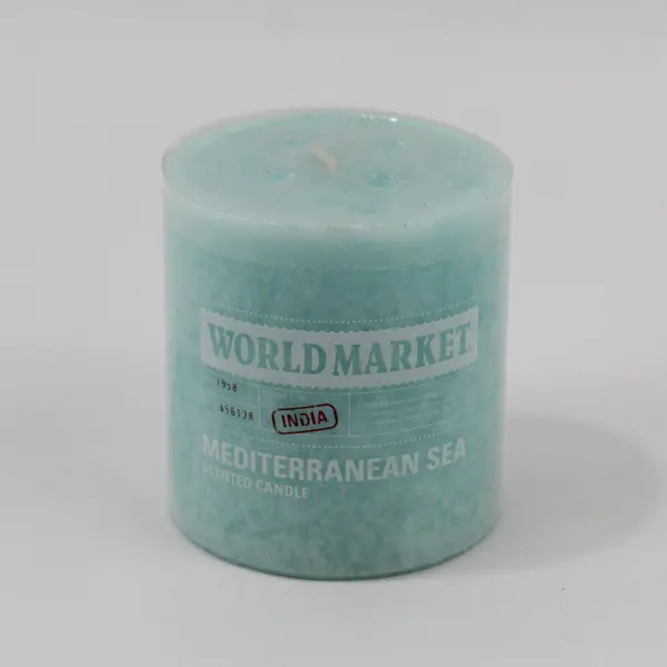 Lot of 3 World Market Mediterranean Sea Scented Pillar Candles 3" 6" and 9"
