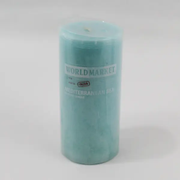 Lot of 3 World Market Mediterranean Sea Scented Pillar Candles 3" 6" and 9"