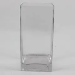 Clear Glass Square Freestanding Flower Vase 8 in Decorative