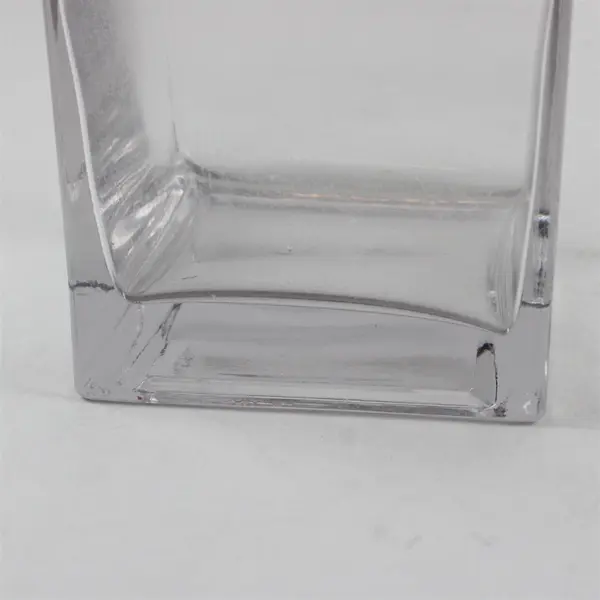 Clear Glass Square Freestanding Flower Vase 8 in Decorative