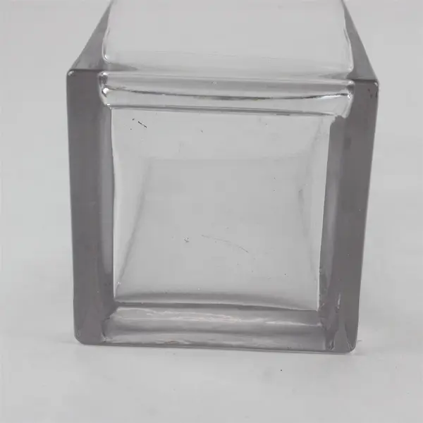 Clear Glass Square Freestanding Flower Vase 8 in Decorative