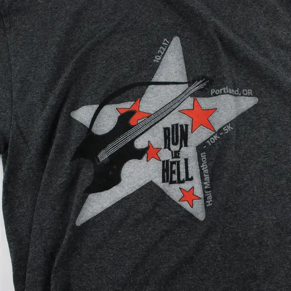 Port & Company Men's Size M Gray RUN TO HELL Graphic Tee Portland OR