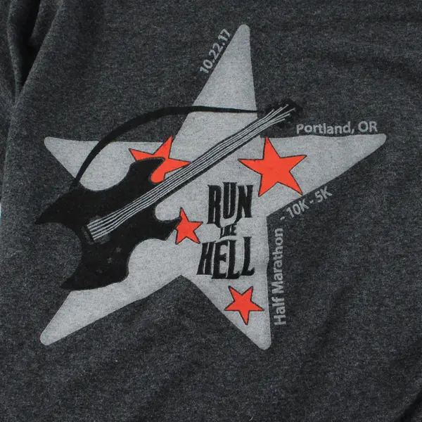Port & Company Men's Size M Gray RUN TO HELL Graphic Tee Portland OR