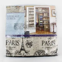 Set of 2 Paris France Storage Cubes 12"x12"x12"