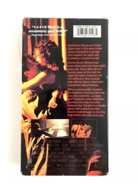 Vintage VHS Blink Madeleine Stone Aidan Quinn 1993 Columbia Pictures Rated R