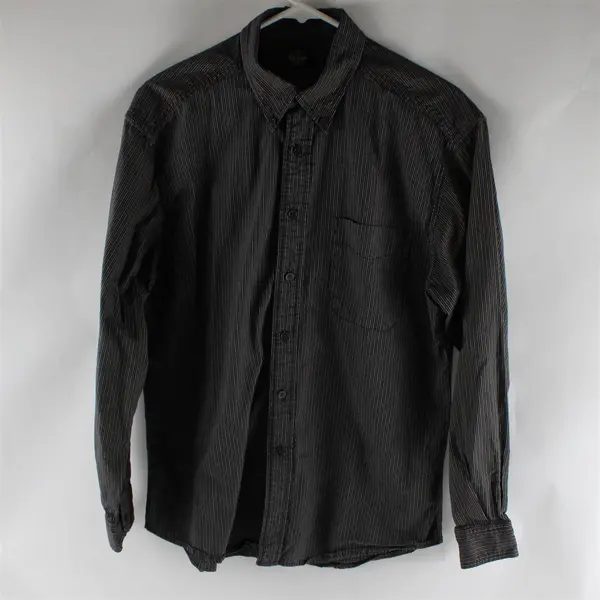 Dockers Black Gold/White Striped Button Down Long Sleeve Shirt Men's Size Medium